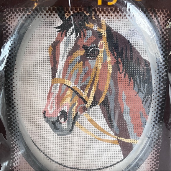 Scheepjes Framed Horse Portrait Needle Point Kit 3172 Holland Unworked Vintage - Picture 7 of 7